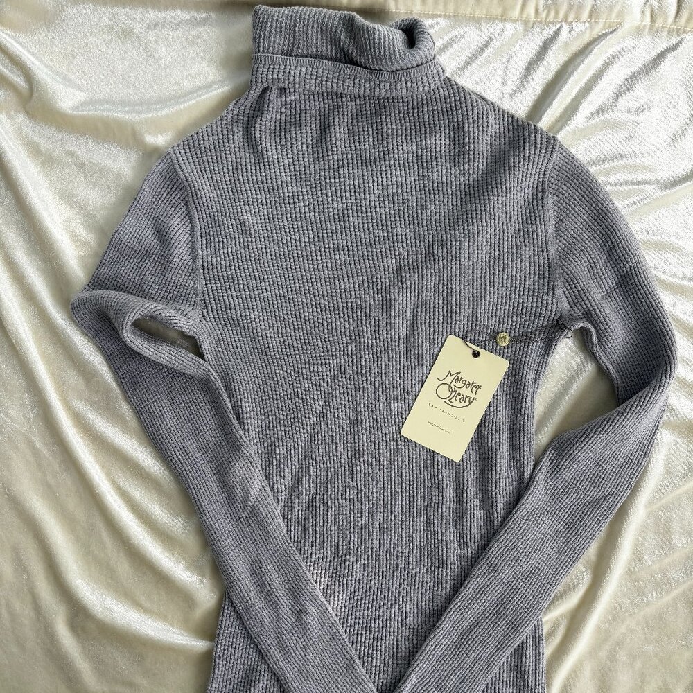 Margaret Oleary  Essential Cotton Waffle Turtle Neck
